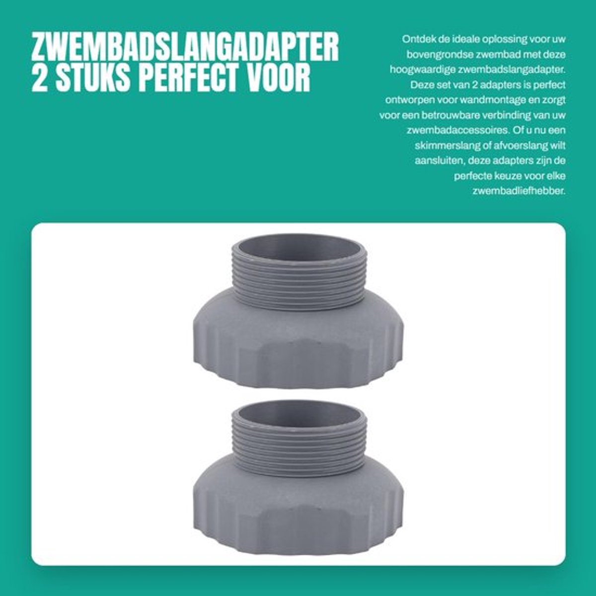 Zwembadslangadapter - 2 stuks - Perfect voor bovengrondse zwembaden - Kunststof - Zwembadaccessoire - Optimale aansluiting - Geschikt voo...