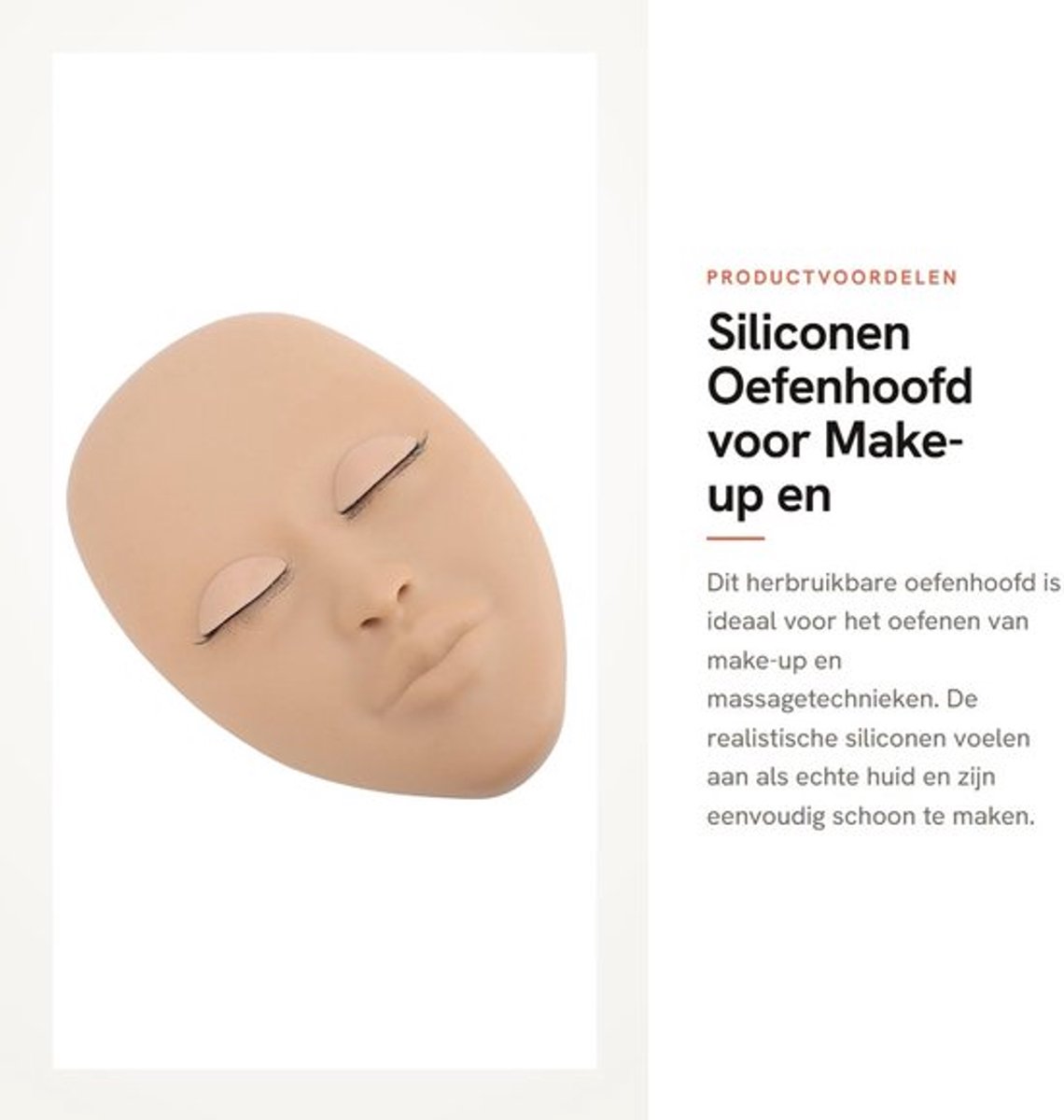 Lash Mannequin Hoofd Siliconen - Afneembaar Ooglid - Herbruikbaar Model - Realistische Voel - Multifunctioneel Gebruik - Oefen Make-up Techniek