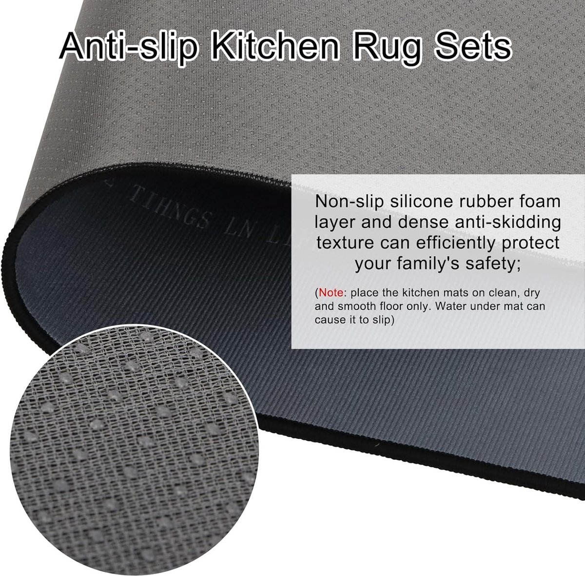 SnelShoppen - Non-Slip Keukenmatten Set van 2 - Wasbare Keukenlopers 50x80cm + 50x150cm - Antislip Microfiber Vloermat voor Thuis en Kantoor