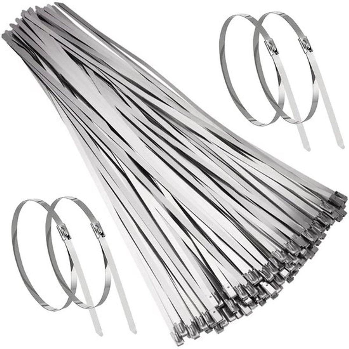 Kabelbinders - Metalen Kabelbinders - Duurzaam en Weerbestendig - 350 x 4.6 mm - Perfect voor Verbindingen - Geschikt voor Doe-het-zel...