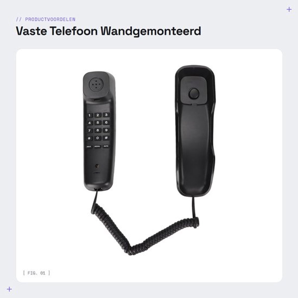 Wandtelefoon Wandgemonteerd - Telefoon met Snoer - Antislip Bevestiging - Multifunctioneel - Telefoonbasis - ABS Materiaal - Vaste Telefoon