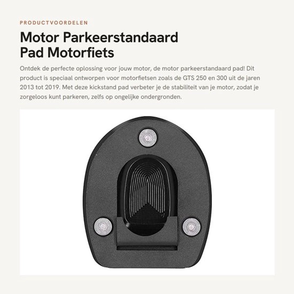 Kickstand Pad - Motor Standaard Vergroter - Motorfiets Accessoire - Zijstandaard - Schokbestendig - Duurzaam Materiaal - Motorstandaard
