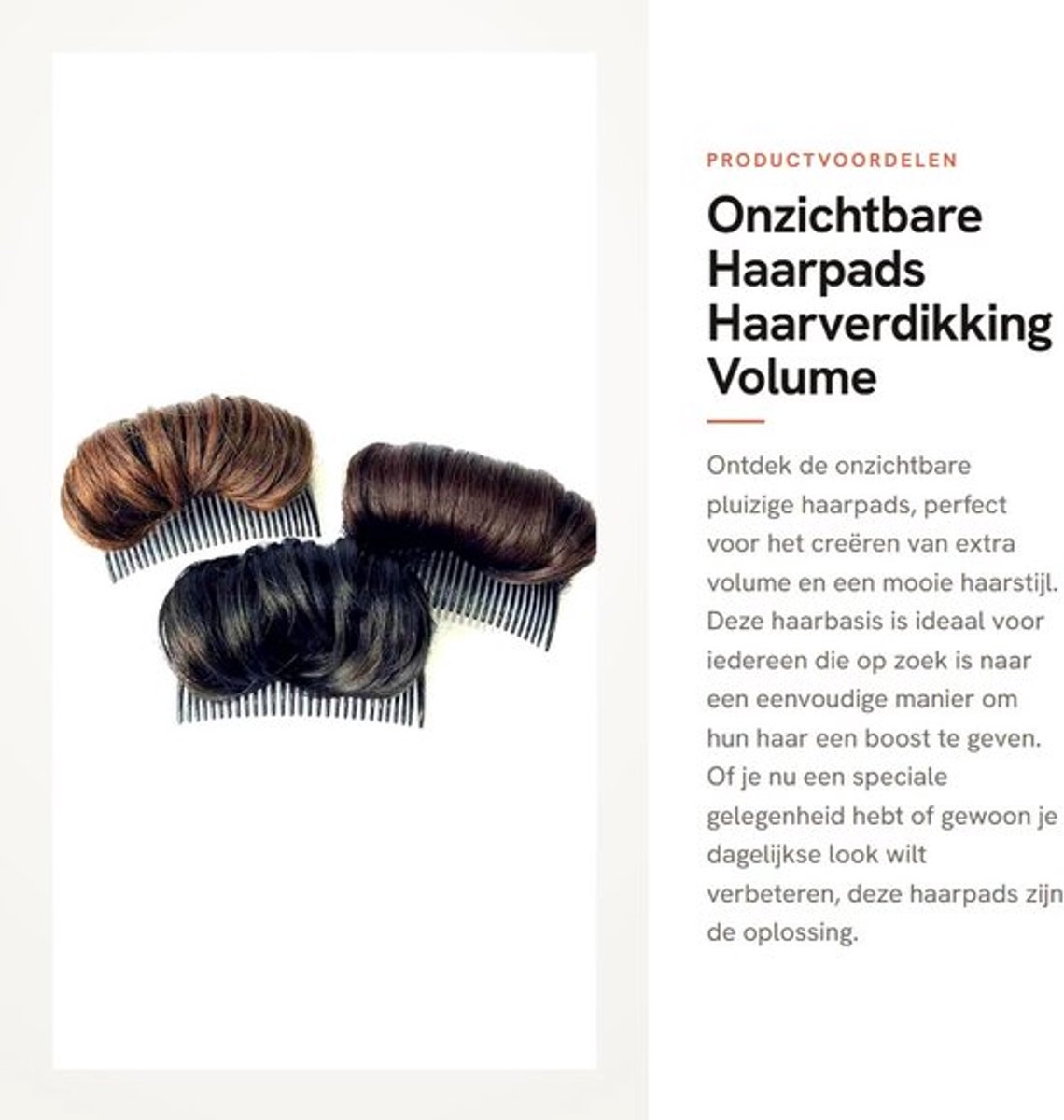 Haarverdikking Onzichtbare Haarpads - Haaraccessoires Vrouwen - Haarstyling Tool - Pluizige Pruik - Volume Verhoger - Lichtbruin - Haaraccessoire