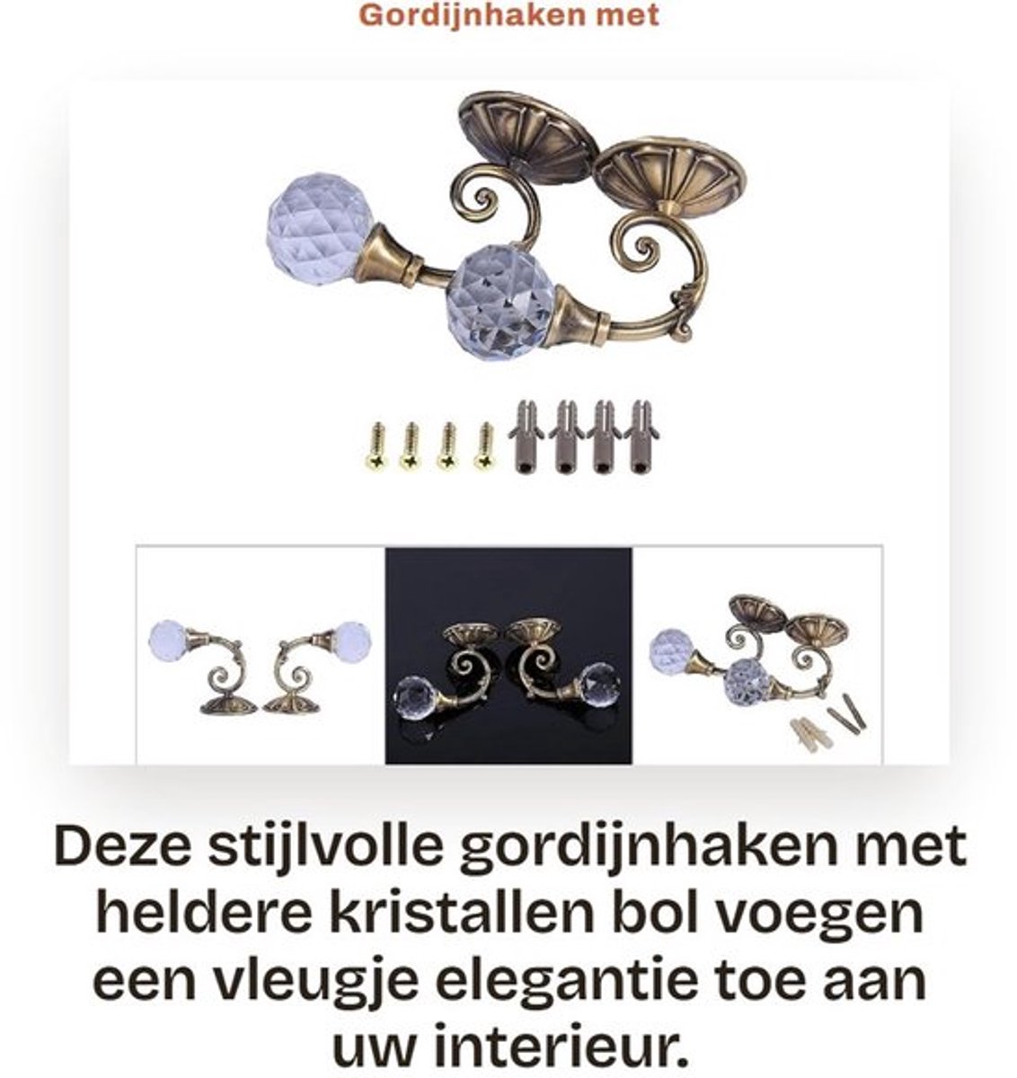 Gordijnhaken Metalen - Gordijnhouders - Gordijnvastzetters - Tiebacks - Decoratieve Haken 