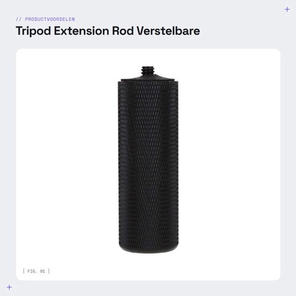 Verlengeslang - Verstelbare Telescoopstang - Monopod met 1/4 inch Schroef - Robuust Metaal - Zwart - Lichtgewicht 90 g