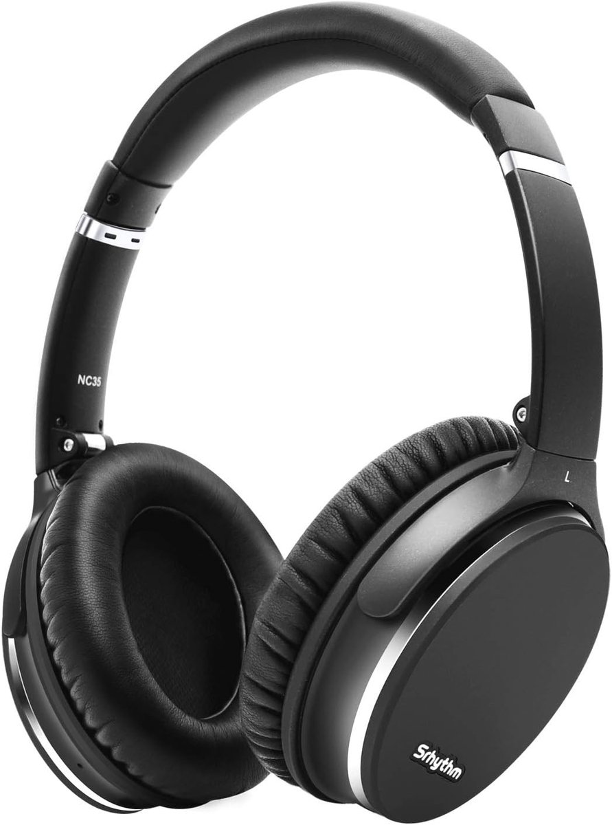 SnelShoppen - Srhythm NC35 Noise Cancelling Koptelefoon Bluetooth 5.3, Lichtgewicht, Opvouwbaar, Draadloze Over-ear Hoofdtelefoon met 50h+ Batterij, M