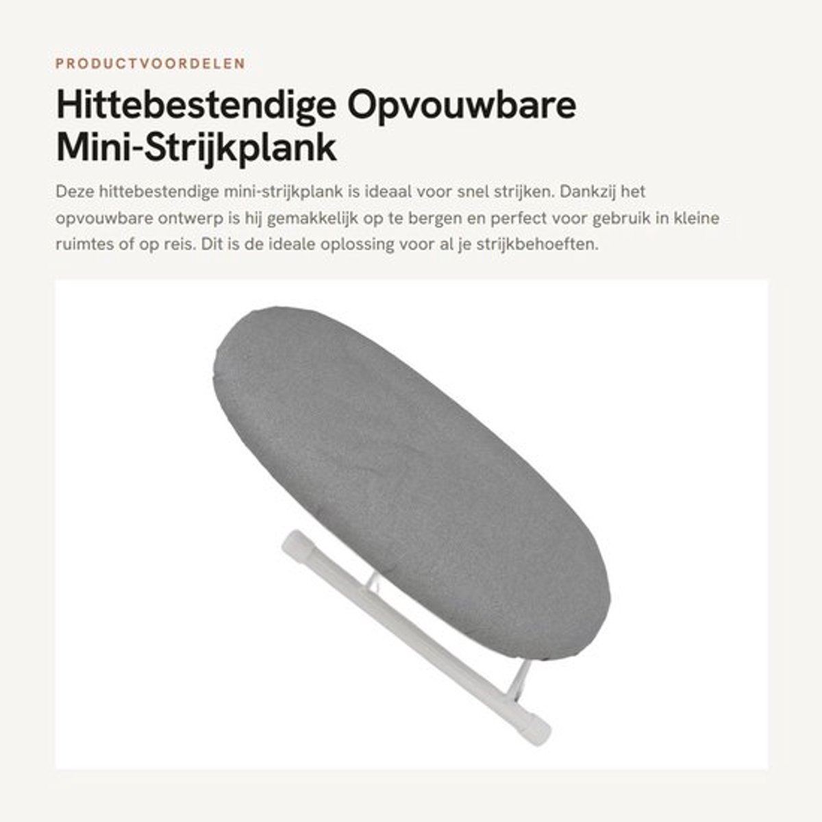 Strijkplank Hittebestendig - Opvouwbare Tafelstrijkplank - Draagbare Strijkplank - Compact - Stabiele Ondersteuning - 178g