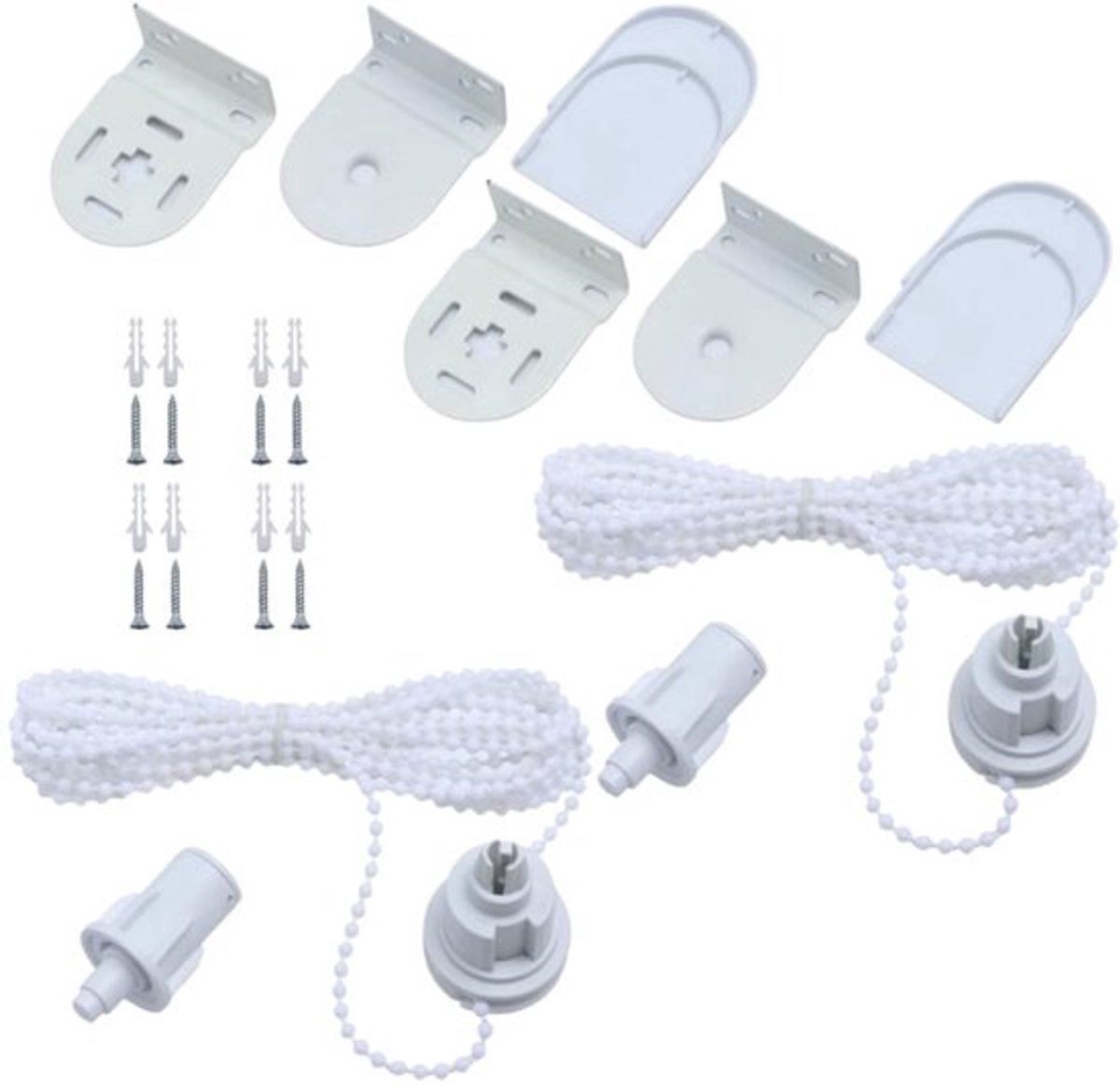 Montageset voor Rolluiken - 2 Sets - Accessoires voor Verduisteringsrolgordijnen - Kunststof - Eenvoudig te Installeren - Geschikt voor Buisdiameter 32 mm - Rolgordijnhouder