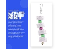 Slijpsteen - Kauwspeelgoed voor vogels - Tandenslijpsteen - Mineraal - Afmetingen 21 x 4 cm - Lichtgrijs