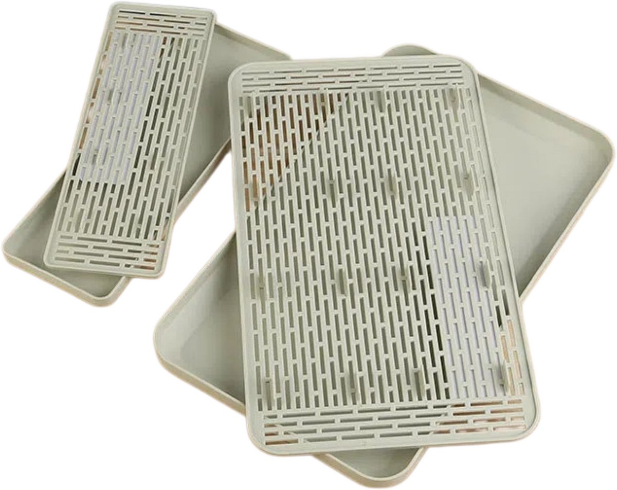 1 stuk - Droogbak met druppelbak - Compacte bak voor keukengerei en glazen - 31 * 17,5 cm - groen