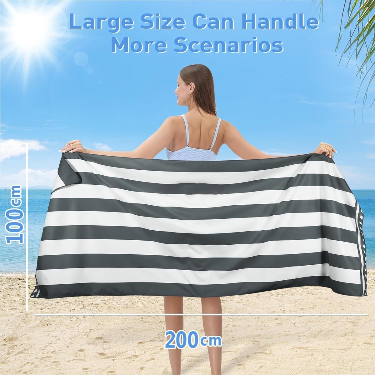 XXL Strandhanddoek 200x100 cm Microvezel Snel Droog Zand Afstotend