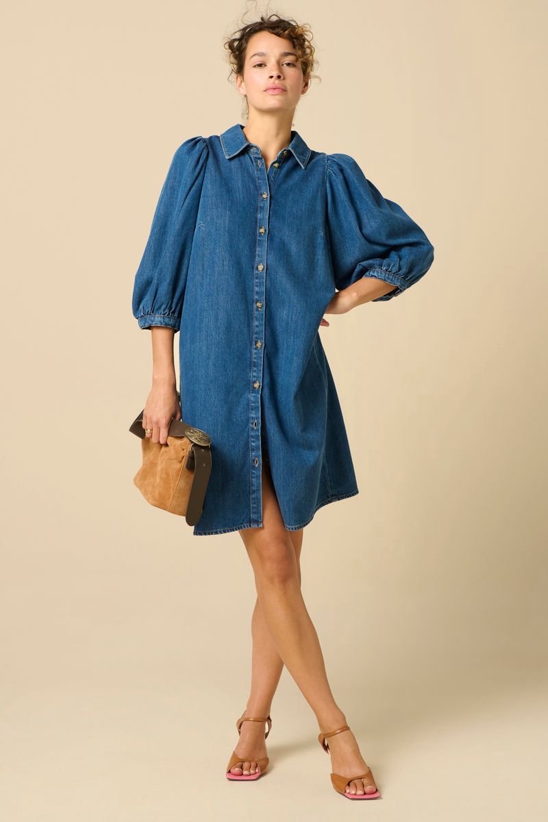 Sissy-Boy - Donkerblauwe denim jurk