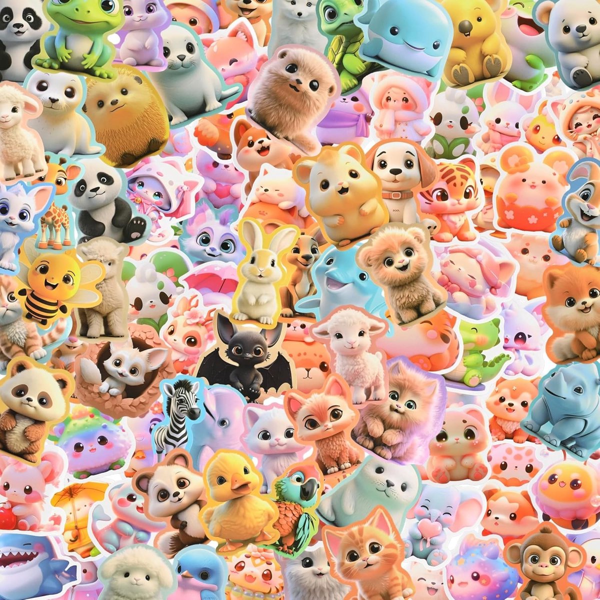Dierenstickers voor Kinderen - 100 Stuks Leuke Realistische Waterdichte Stickers voor Scrapbooks, Flessen, Laptops en Skateboards