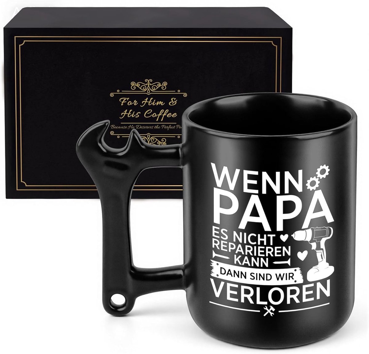 Grappige keramische koffiemok voor mannen - Perfecte kerst- en verjaardagscadeaus voor papa (350ml)