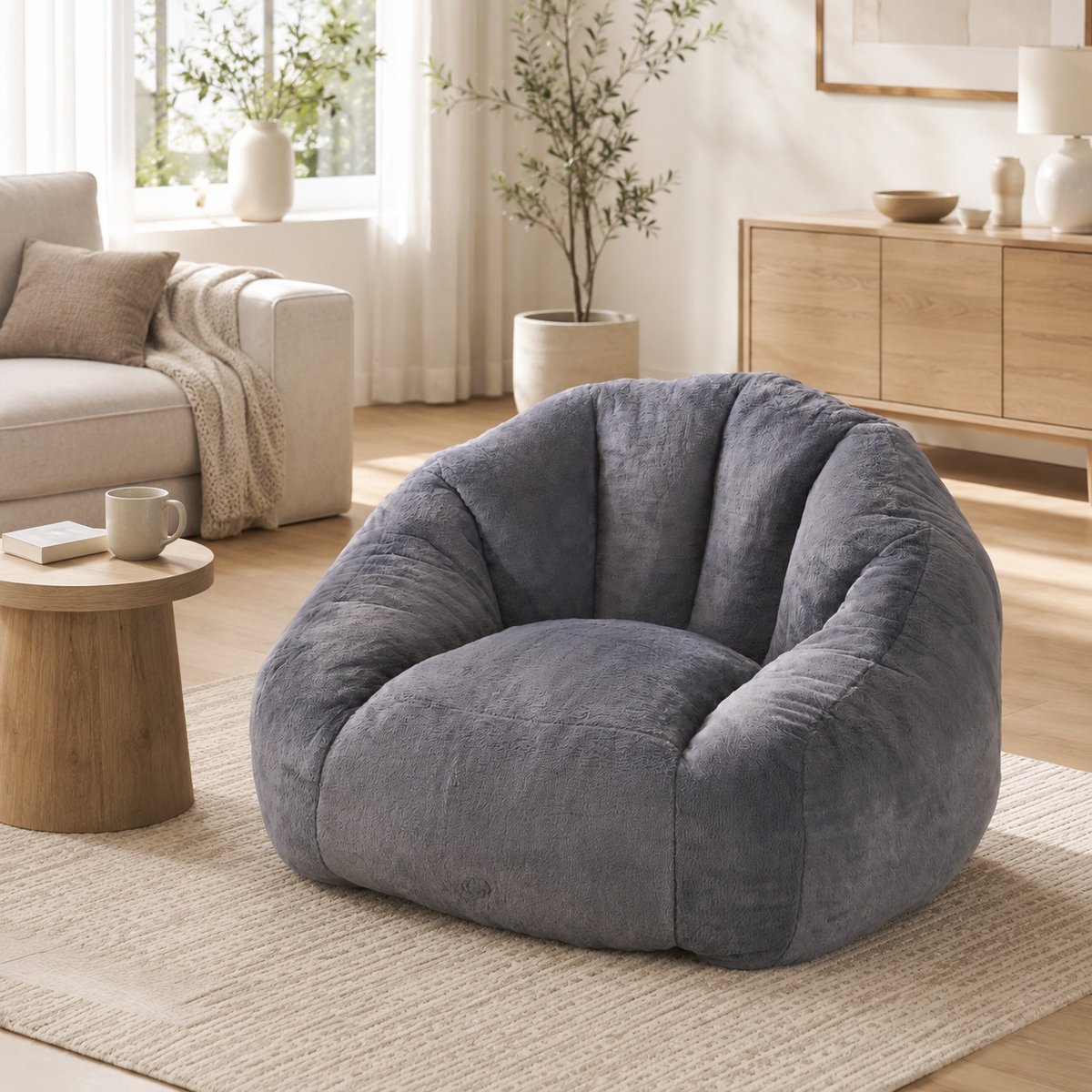 Zitzak - Relaxstoel - Comfortabele zitbank - Zitbank - Ergonomisch - Geen montage nodig - Donkergrijs