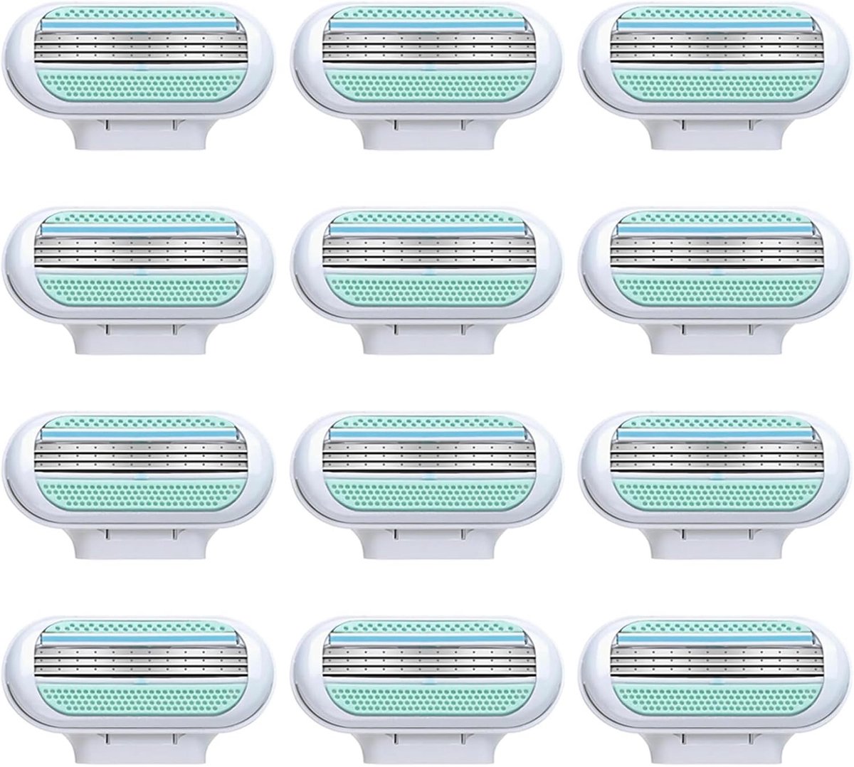 12 Stuks Scheermesjes voor Dames met 3 Precisiemessen en Vochtinbrengend Beschermkussen, Perfect voor Lichaamscontouren en Een Glad Scheerresultaat