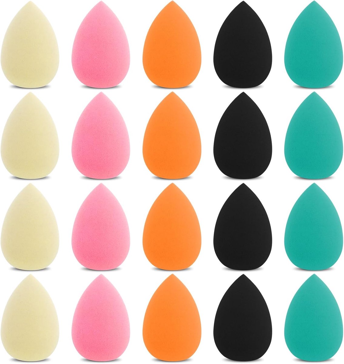 SnelShoppen - 20 Stuks Mini Makeup Sponsjes - Zachte Poederkwasten - Kleurige Perspads voor Mineralen Poeder en Loose Powder - Ideaal voor Wet/Dry Fou