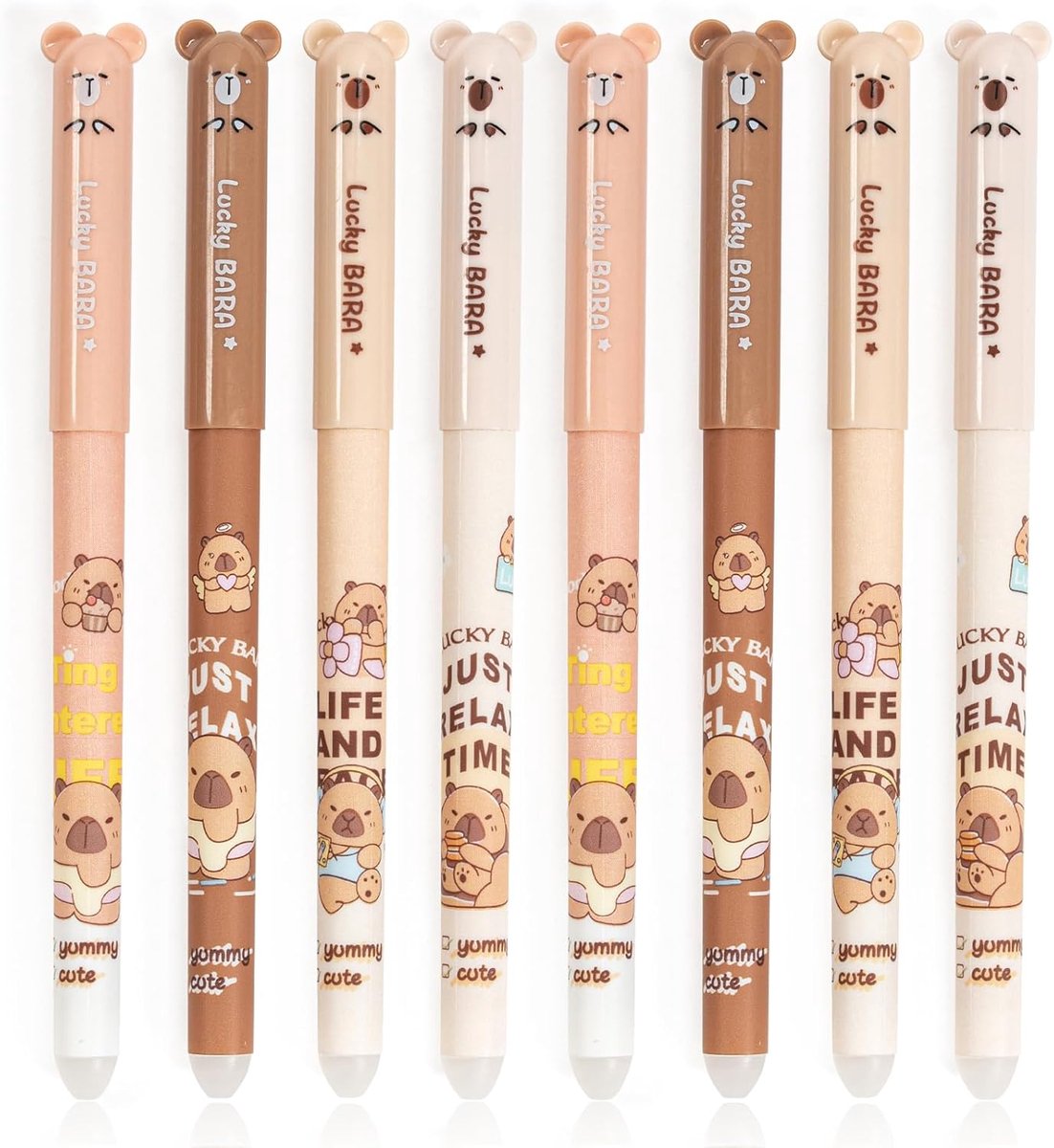 SnelShoppen - Set van 6 Uitwisbare Dieren Motief Gelpennen 0.7mm Tip Blauw - Erasable Balpen voor School en Geschenk Eerste Schooldag