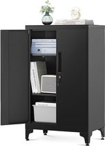 Conway Living® - Archiefkast met slot - Kantoorkast - Opbergkasten met deuren - Multifunctionele - Garagekast - Dossierkast - Stalen kast - 90x60x40 cm
