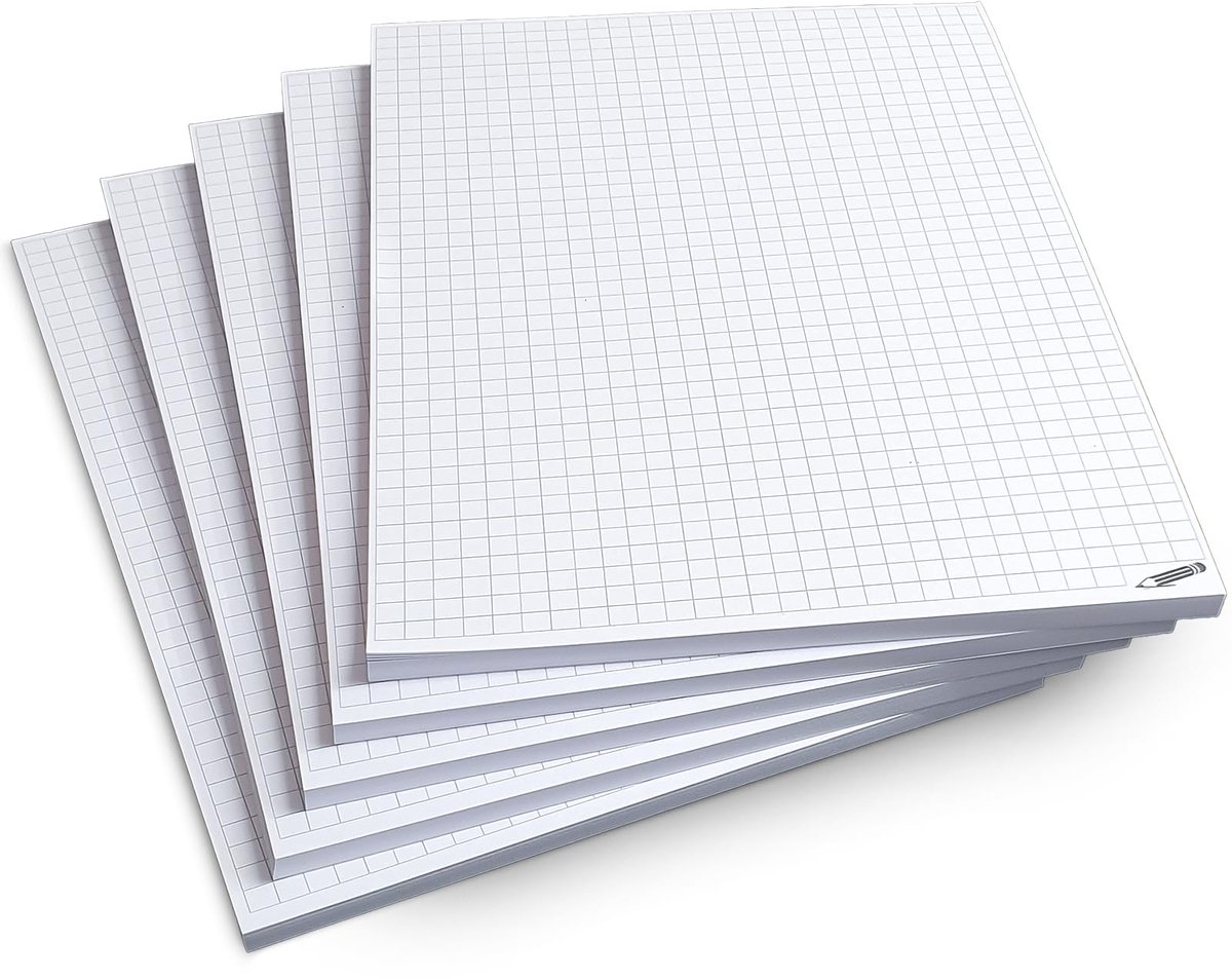 SnelShoppen - Notitieblok A5 Karing 5-Pak - 50 Vellen Per Blok - Afscheurbaar - 80g/m² Wit Papier - Ideaal Voor Notities, Schrijven, Rekeningen, Schoo