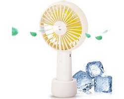 Handventilator - Draagbare Mistventilator - Met Watertank - Inhoud watertank: 20 ml - 3 Snelheden en Krachtige Wind - Modern - Gebruik uit de hand of op het bureau - Ideaal voor Kamperen- Reizen en Buitenactiviteiten