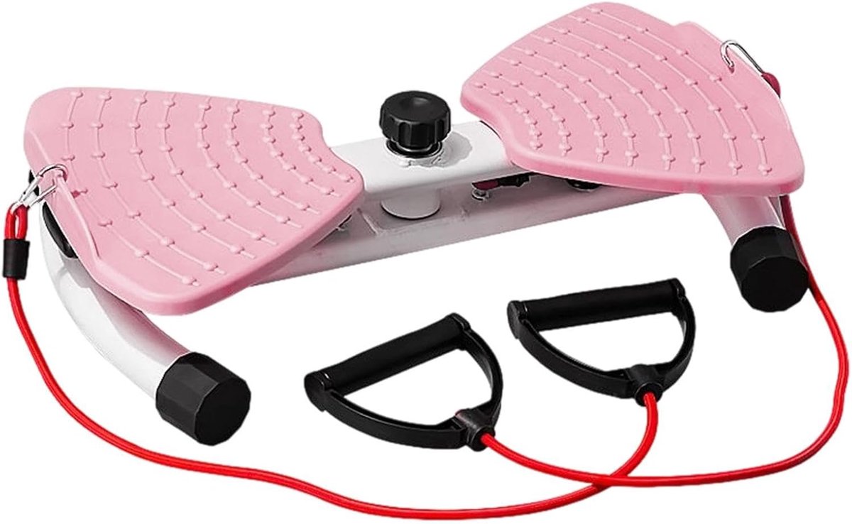 Buikspiertrainer Taille Twist - Draaiplank Workout - Core Versterken - Inclusief Weerstandsbanden - 51x34x10.2cm - Roze
