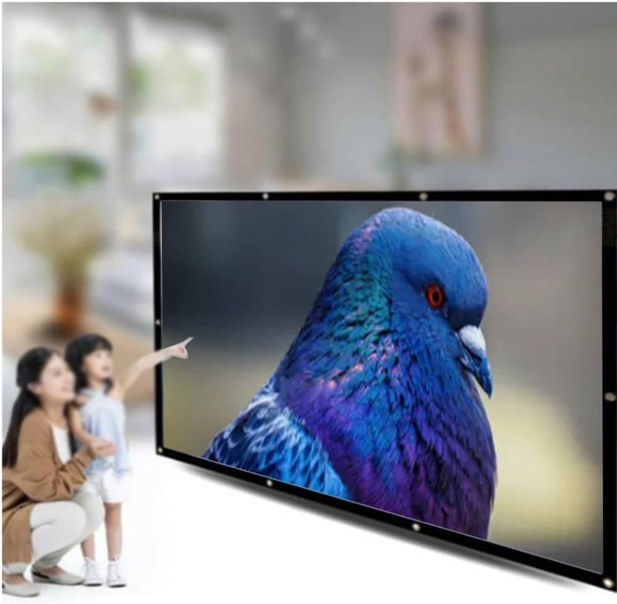 Projectiescherm Opvouwbaar - Filmscherm Draagbaar - Thuisbioscoop Creëren - Kreukvrij Polyester Materiaal - 50 Inch 16:9 - Wit
