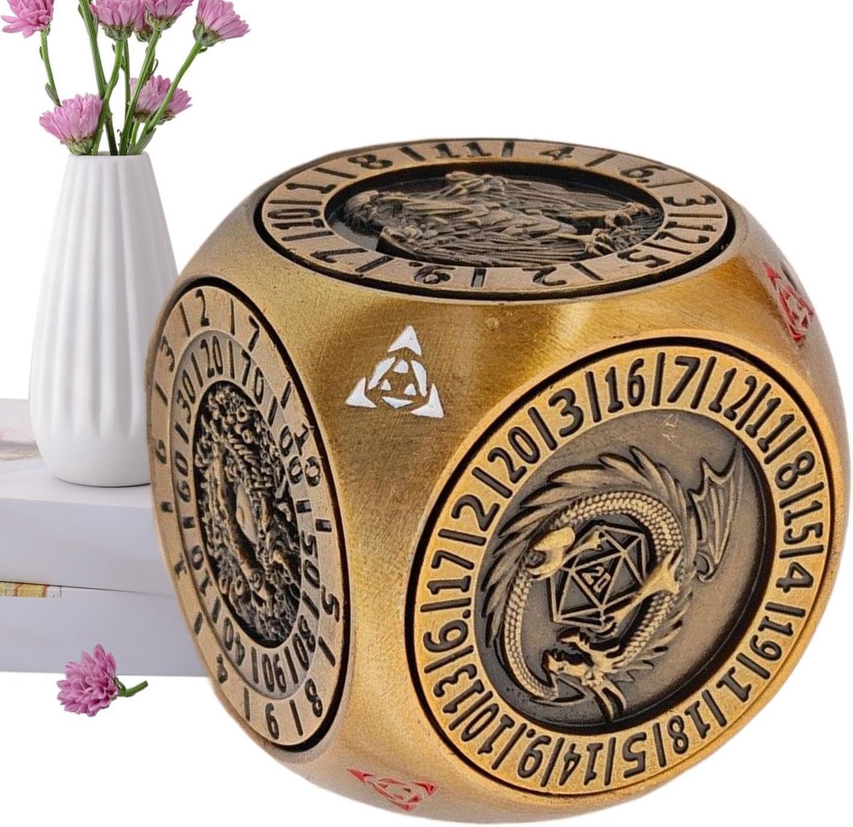 Metalen Dobbelstenen Set - Tafelspel Dobbelstenen - Competitie Entertainment - Magnetisch Doosje - 281 gram - Zilverkleurig