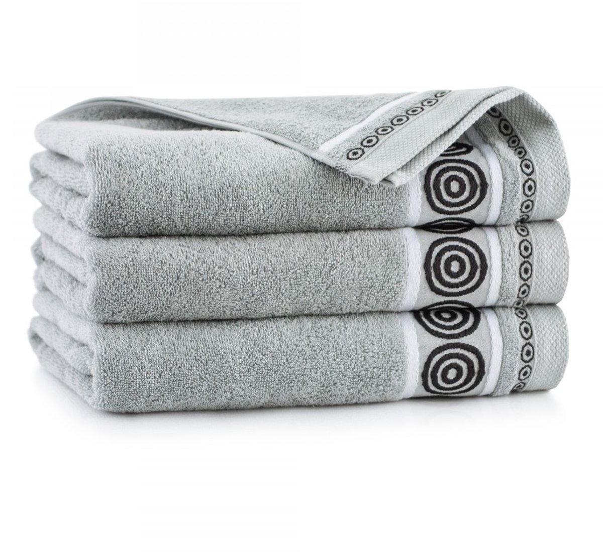 Zwoltex RONDO 2 - Badhanddoek - Grijs - 70x140 cm - Egyptisch katoen