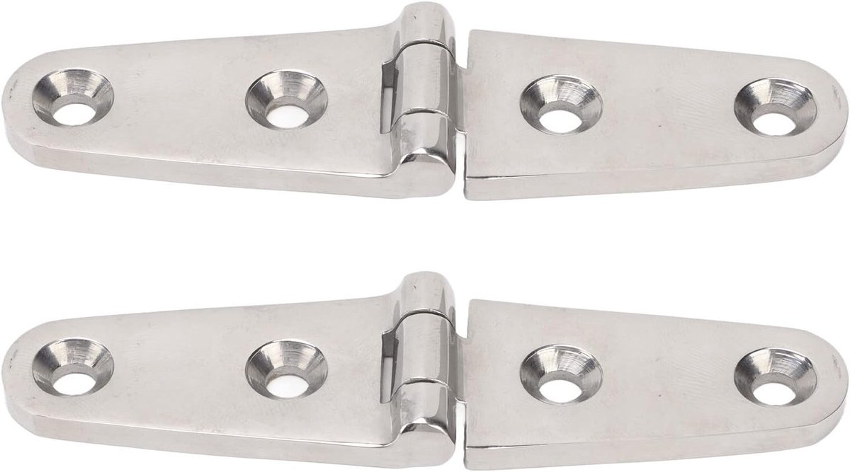 Zwaar uitgevoerd bandscharnier van roestvrij staal voor deuren, poorten en schuren met 2 gaten (103x27mm)