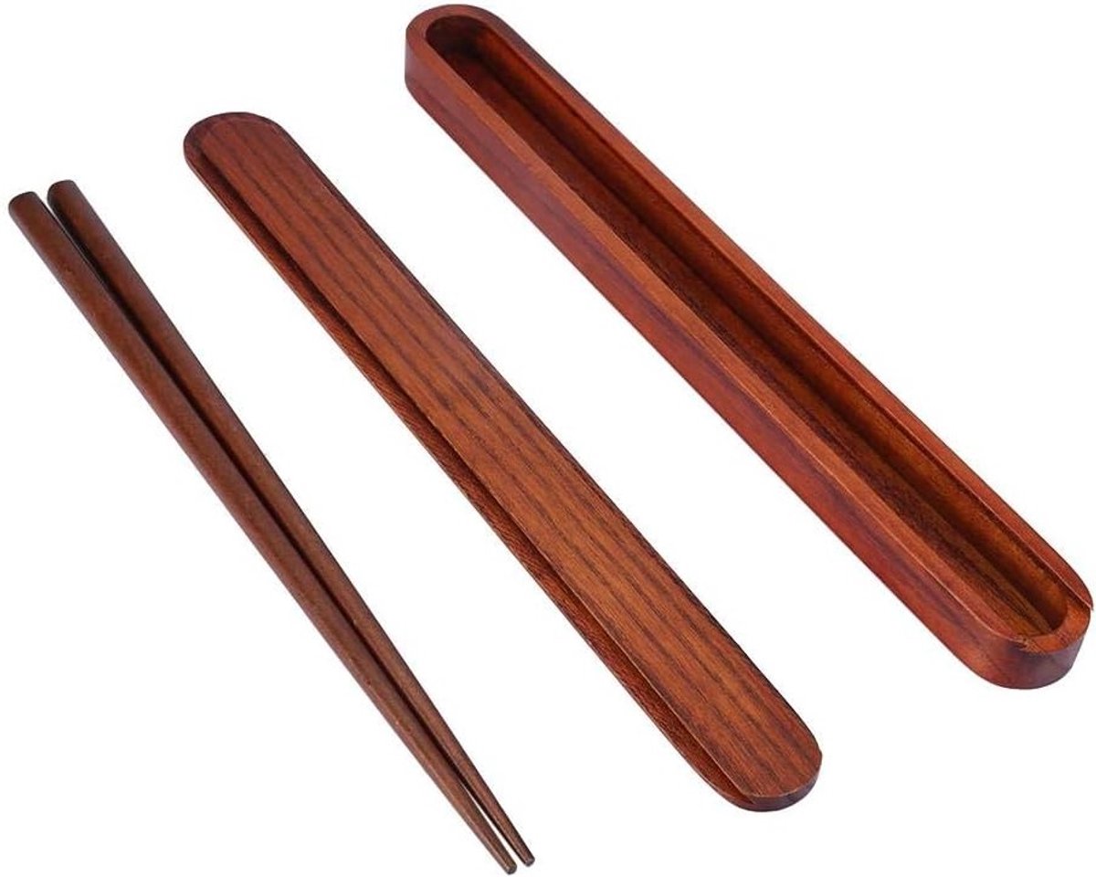 Draagbare Houten Chopsticks in Japanse Stijl met Uittrekbare Kleurstokken en Herbruikbare Verpakking voor Tafelgerei en Eten