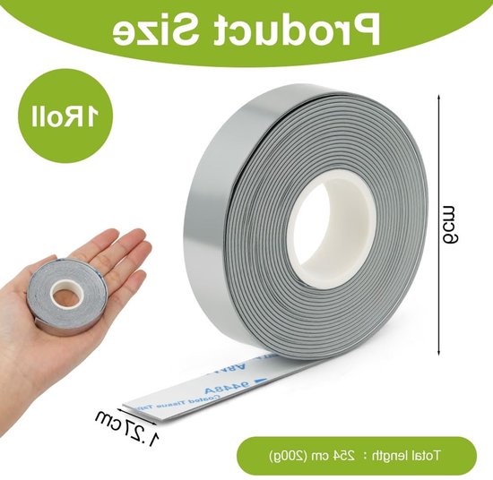 Zelfklevende Lood Tape 1.2 x 254 cm voor Golfclubs, Tennisrackets en Badminton - Vrij te Snijden, 2g Per Inch, Ideaal voor Balans en Gewicht Aanpassing — afbeelding 5