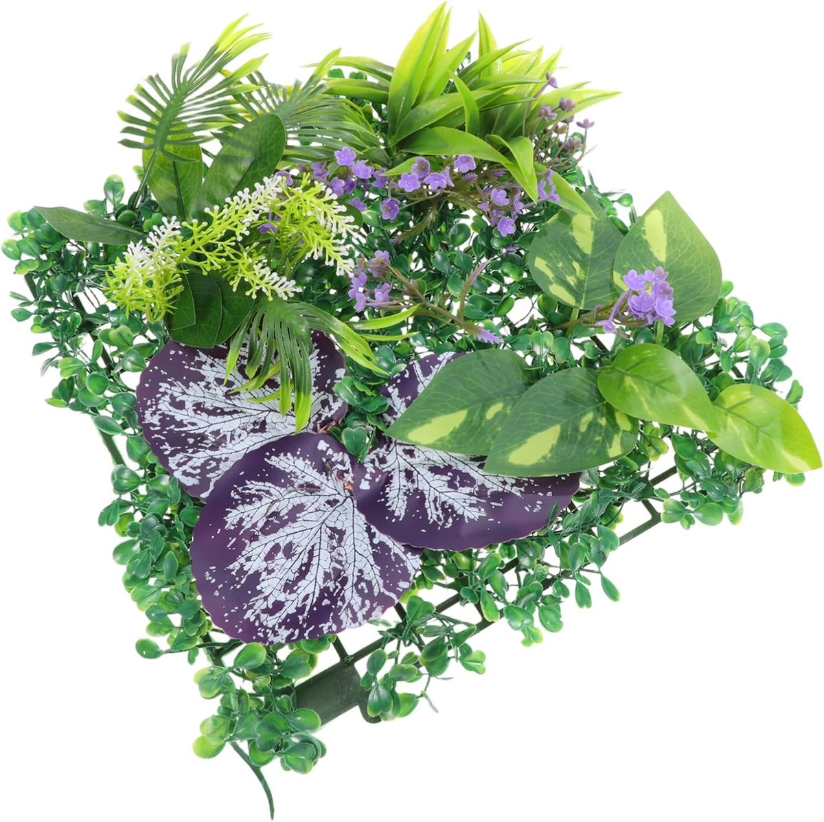 Nep Graspanelen - Kunstmos Muur - Ruimte Decoratie - Onderhoudsvrij Groen - 25x25x6 cm - Multicolor
