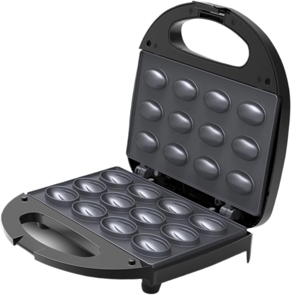 Walnotenwafelmaker - Keukenapparaat - Ontbijt Maken - Antiaanbaklaag - 750W - Zwart