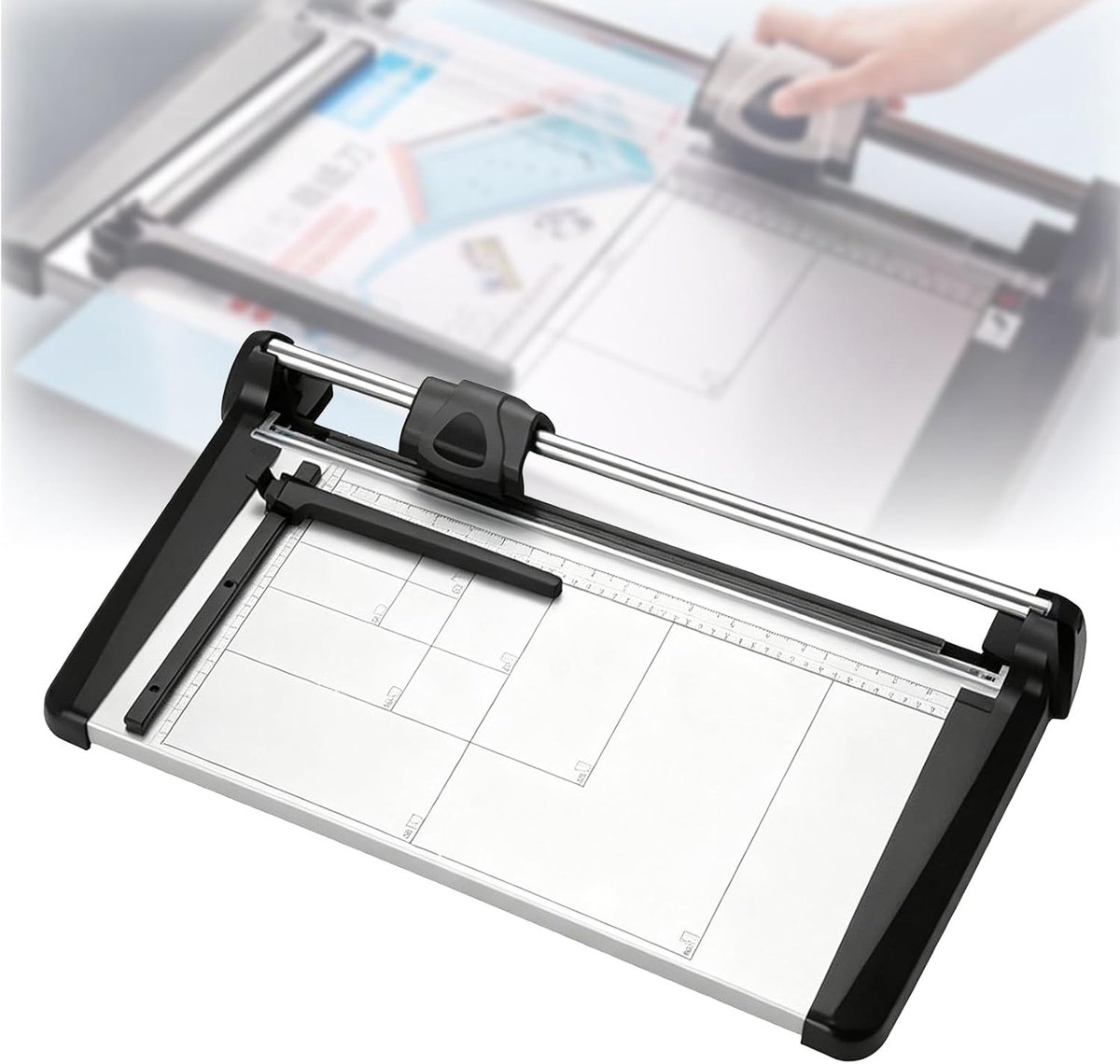 Papiersnijder Guillotine - Handmatige Trimmer - Precisie Snijden - Snijdt 15 Vel - A4 A3 A2 - Zilver