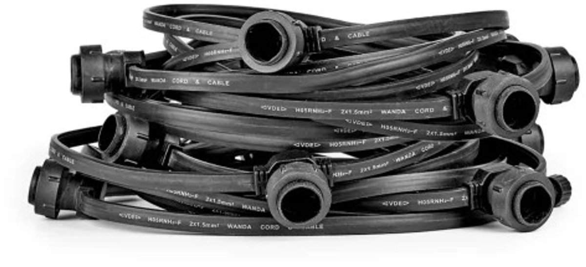 LEDmaxx Prikkabel 10 meter met 20x fitting IP65 | 20x E27 | Max 1500 watt