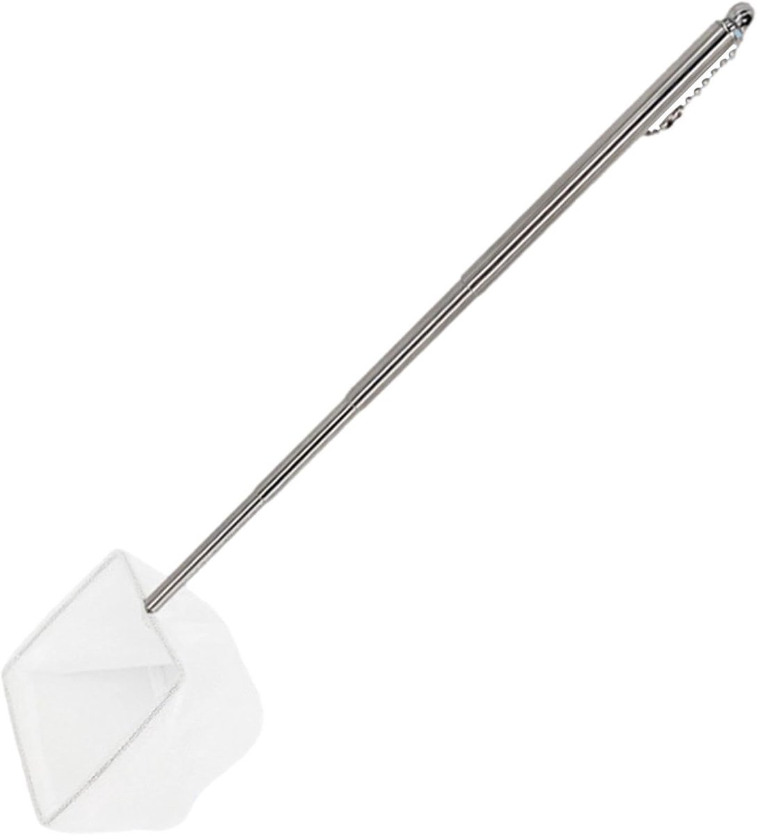 Aquarium Schepnet - Visnet Garnalennet - Aquarium Onderhoud - Uitschuifbare Steel - 13-39 cm - Zwart