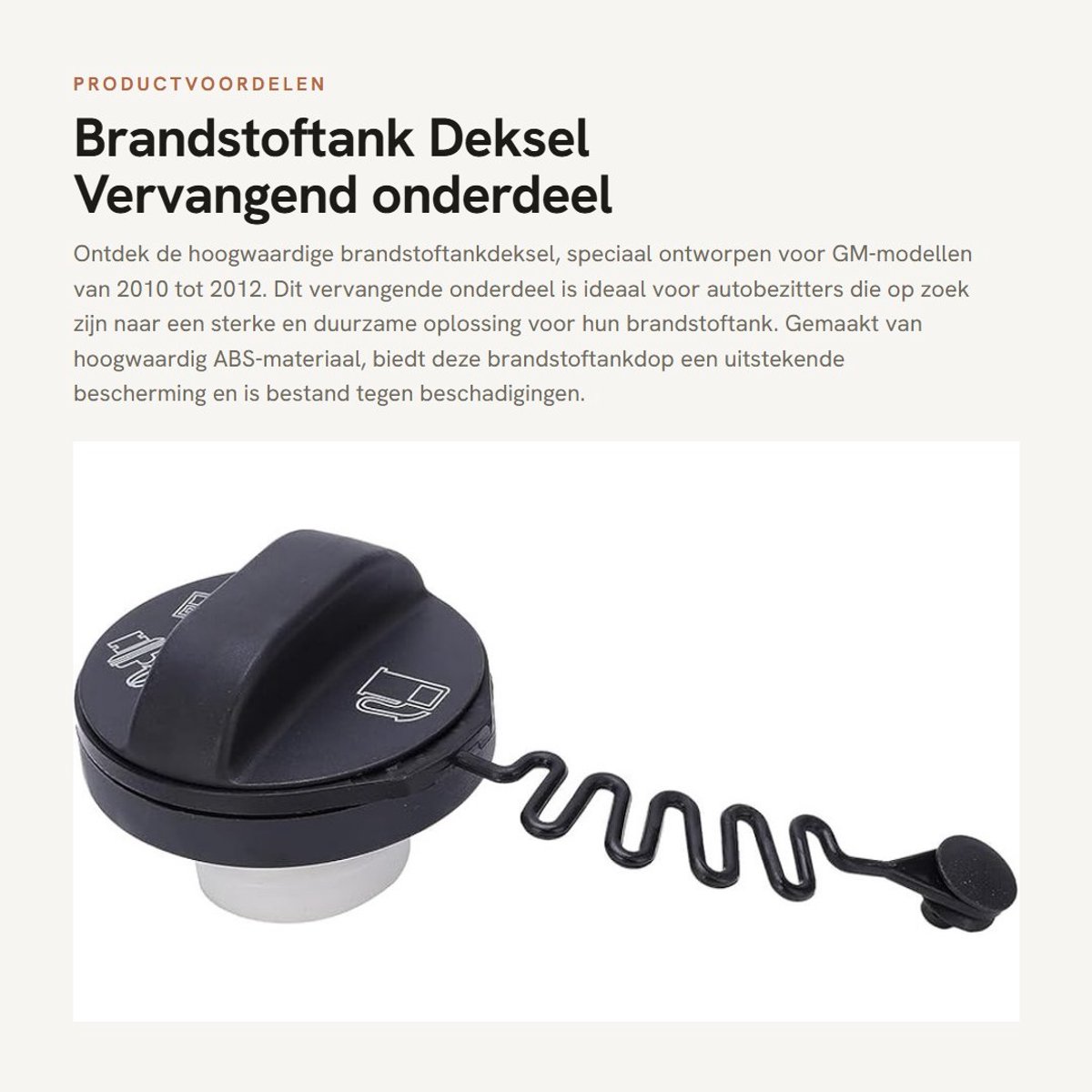 Dailygoods- Brandstoftank Deksel Hoogwaardig ABS - Vervangend