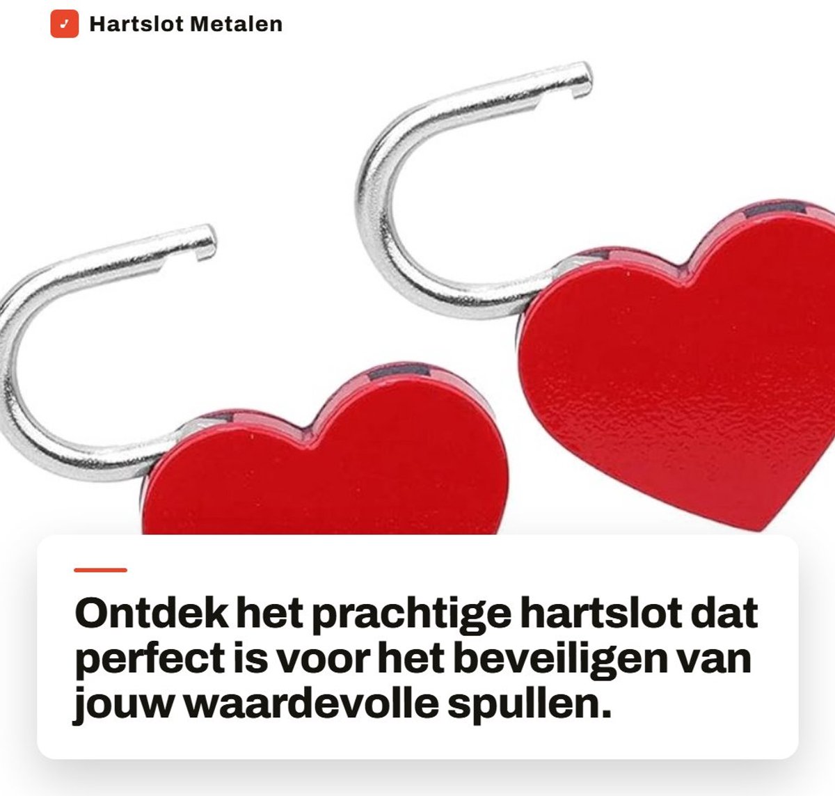 Dailygoods- Hartslot 2 Sets - Metalen Hangslot - Multifunctioneel - Cadeaus - Sieradendoosje - Afmetingen 30 x 39 mm