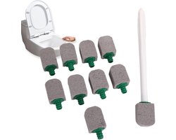 Puimsteen voor WC - 10 stuks puimsteen voor toilet - Vervangbaar - Pumice Stick - Kalkaanslag Verwijderaar - met Handvat