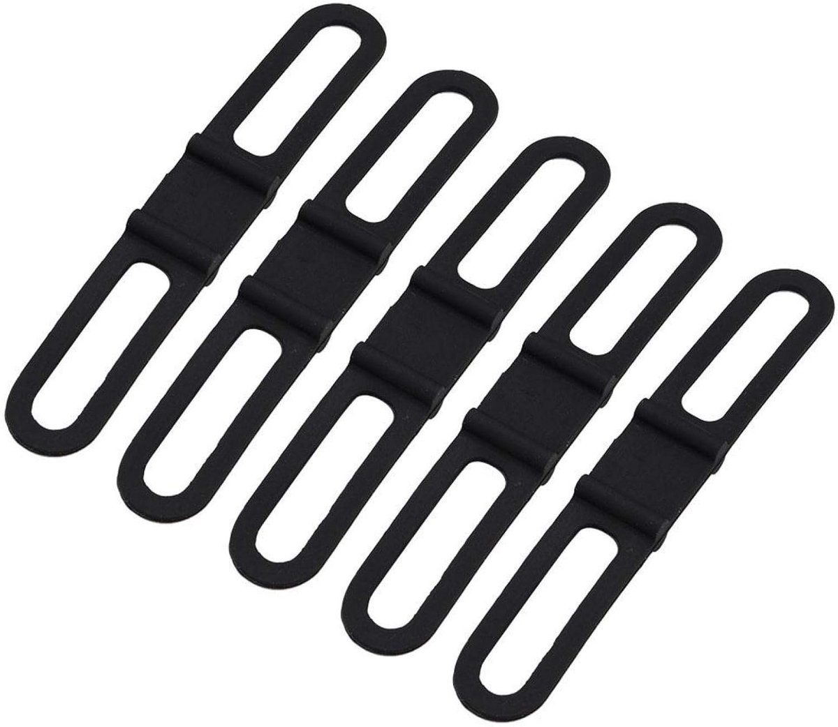 Fiets Bandjes - Bevestigingsbanden - Fiets Accessoires - Duurzaam Siliconen - 5 Stuks - Zwart