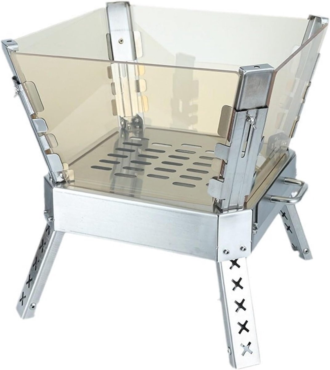 Camping Vuurschaal - Buiten Haard - Buiten Koken - Opvouwbaar Ontwerp - 9 kg - Zilver