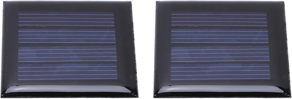 Mini Zonnepanelen - Kleine Solar Panels - Doe-het-zelf Projecten - Efficiënt Oplaadcircuit - 2 Stuks - Zwart