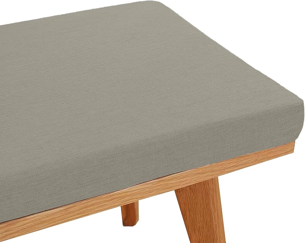 Bankkussen Buiten - Terraskussen Stoelkussen - Comfortabel Zitten - Ademende Linnen Stof - 127x50x5 cm - Lichtgrijs