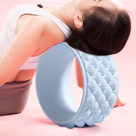 Achter Roller - Yoga Wiel - Spier Ontspanning - Hoge Draagkracht - 33 cm Diameter - Blauw — afbeelding 2