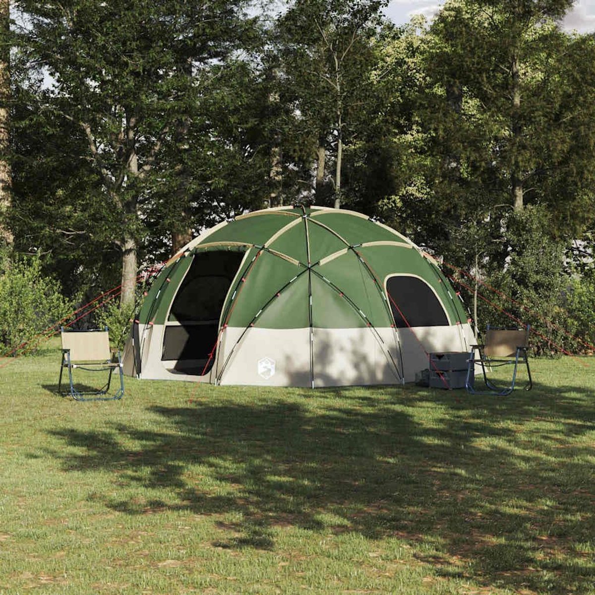 Campingtent Outdoor - Kampeertent Koepel - Zomer Kamperen - Waterdicht Polyester - 475 x 475 cm - Groen