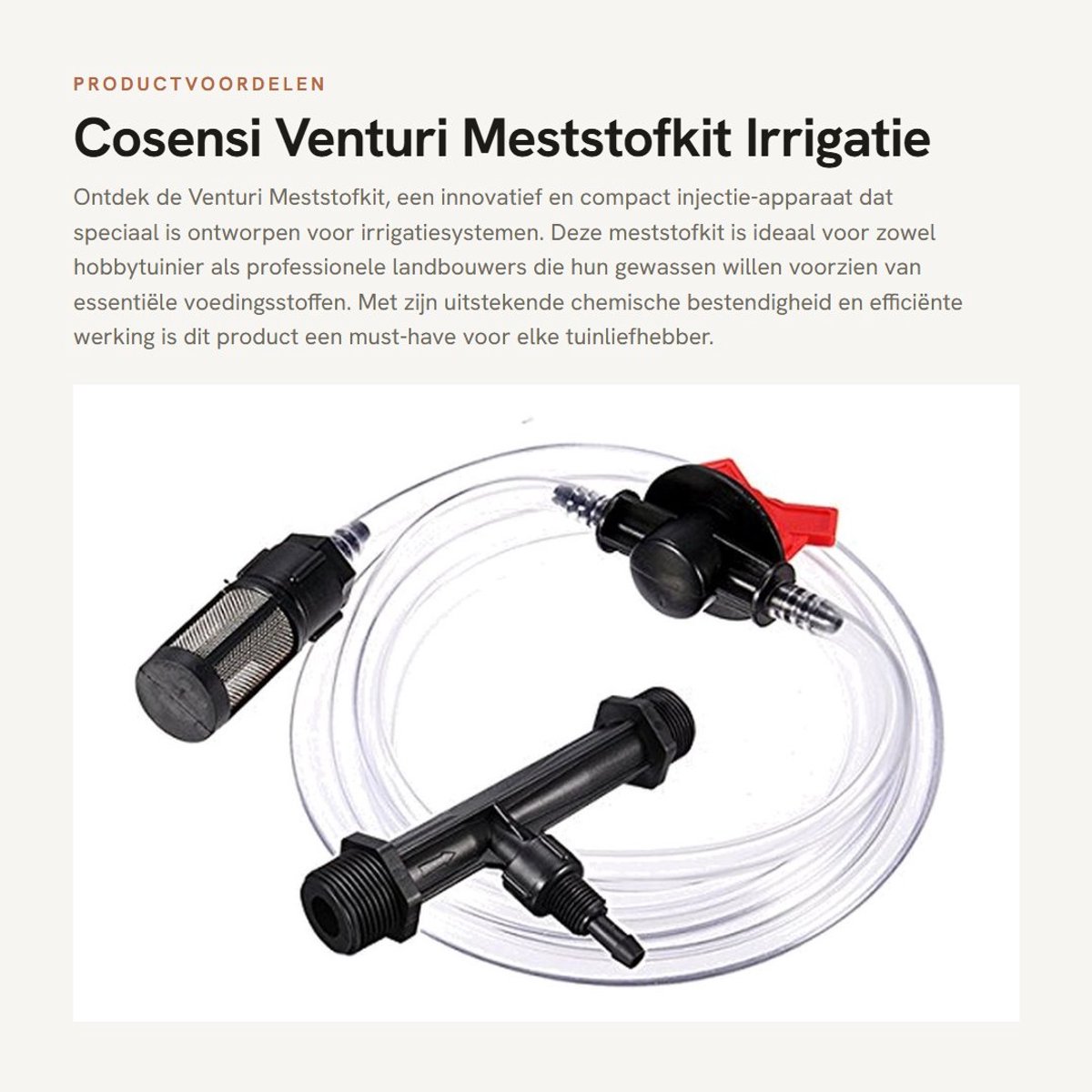 Dailygoods- Meststofkit Compact Injectie-apparaat - 1/2 inch Inlaat/uitlaat - Waterslang - Flow-controller - Filter - Technisch Plastic - Irrigatiesysteem