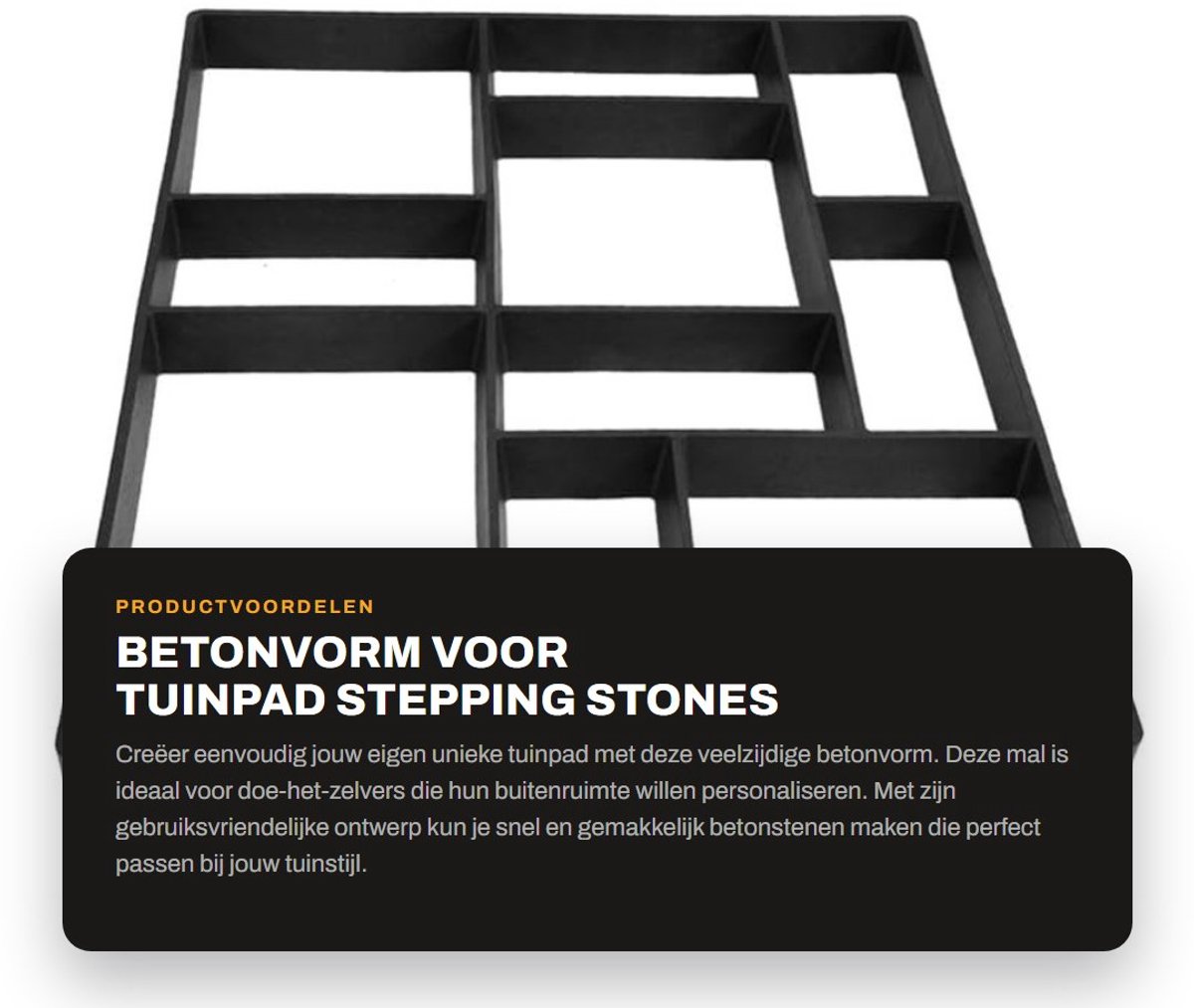 Dailygoods- Betonvorm 60,5 x 50 x 4,5 cm - Herbruikbaar - DIY - Stepping Steen - Tuinpad Mal - Eenvoudig te gebruiken