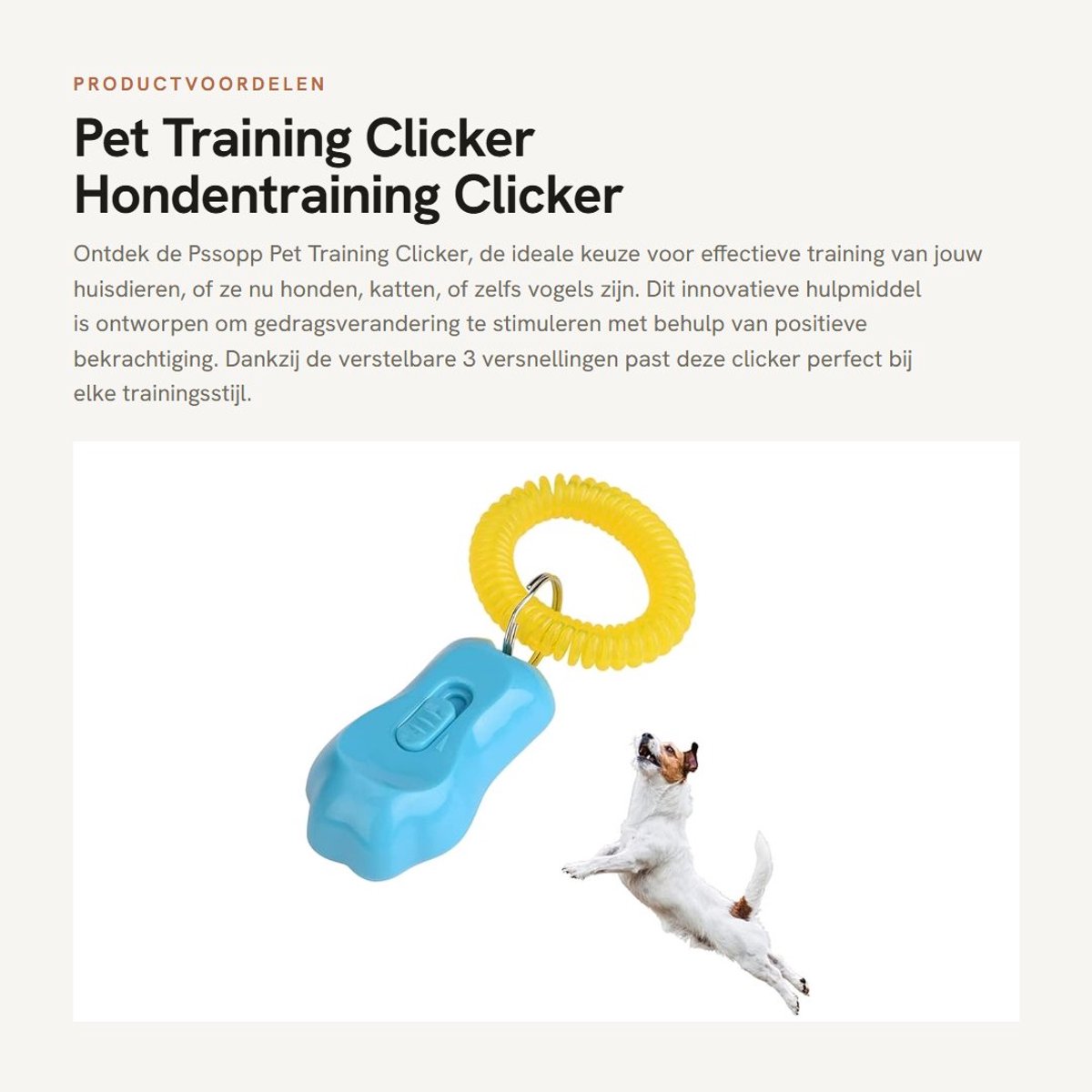 Dailygoods- Clicker Verstelbaar 3 Versnellingen - Hondentraining Clicker - Pootvormig - Polsband - Hoogwaardig Materiaal - Krasbestendig - Trainingshulpmiddel
