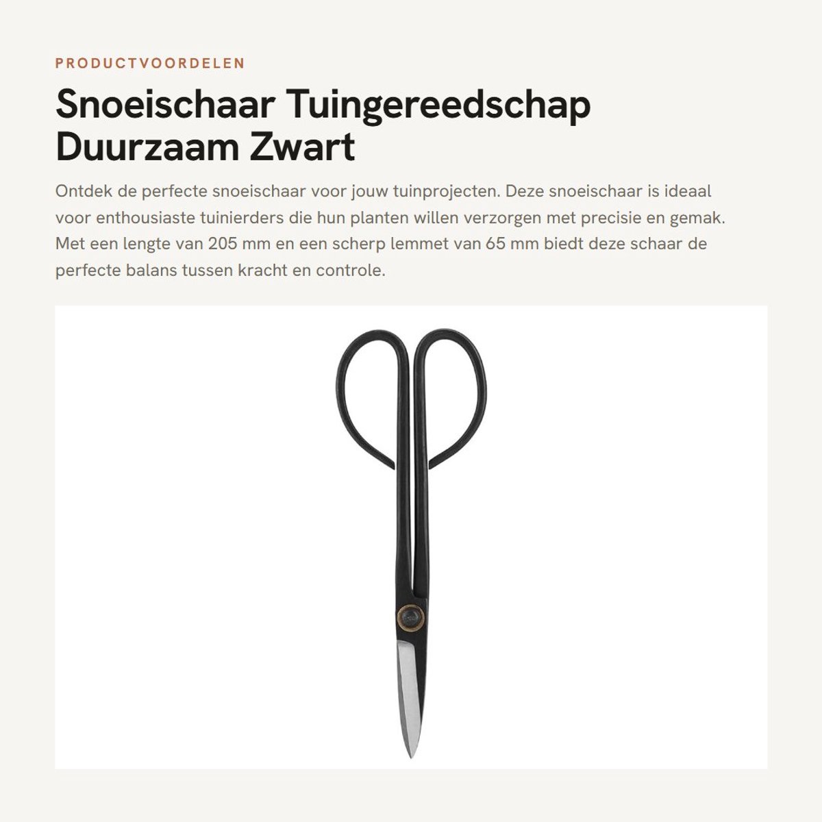 Dailygoods- Snoeischaar 205mm - Duurzaam Handgereedschap - Bonsai-Schaar - Snijblad 65mm - Lichtgewicht 158g - Perfect voor Tuinieren - Bonsaischaar